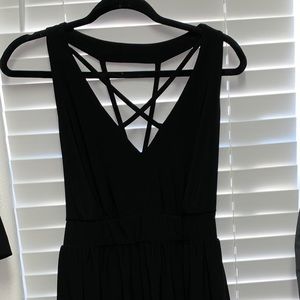 Black strappy halter top
